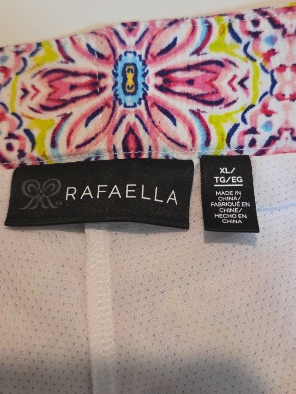 Rafaella  Activewear Skort, Size XL Goemetric Print Pink And Yellow - Picture 7 of 9